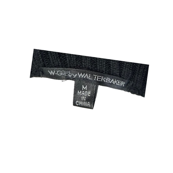 Walter Baker Celia Sweater Dress Black White Polka Dot Cotton Ribbed Women M - Picture 5 of 7